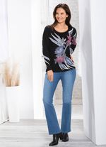 Shirt mit T&uuml;ll-Abschluss am Ausschnitt 