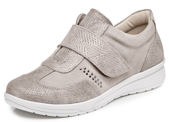 Slipper mit verstellbarem Klettverschluss TAUPE