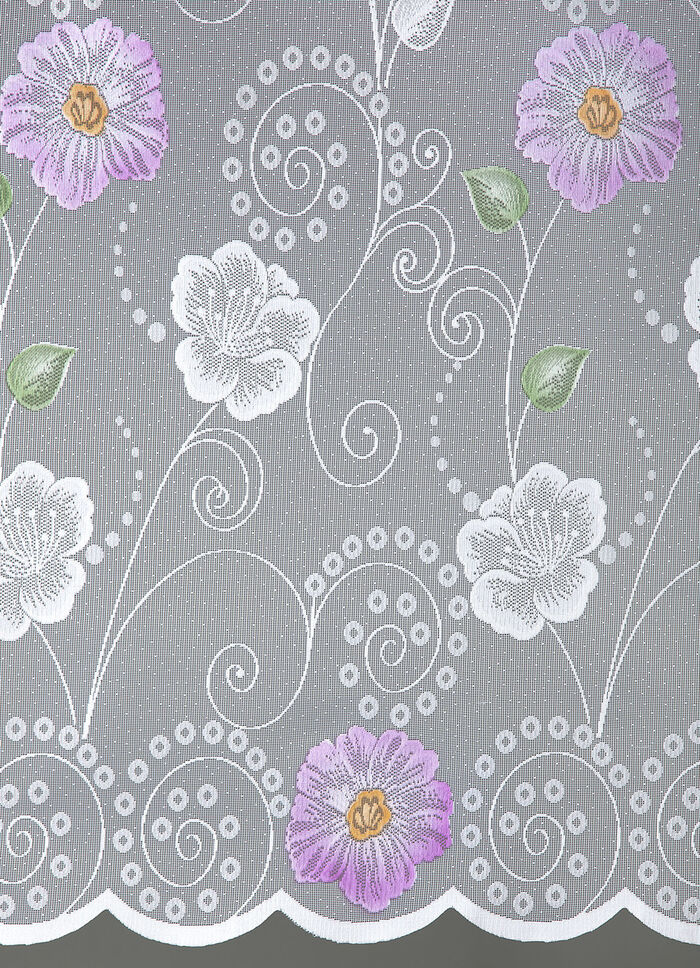 Blumenfenster-Vorhang mit Universalschienenband FLIEDER