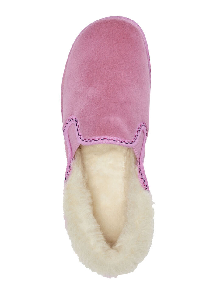 Laurina, warme Damen-Hausschuhe, mit Gummizug ROSA