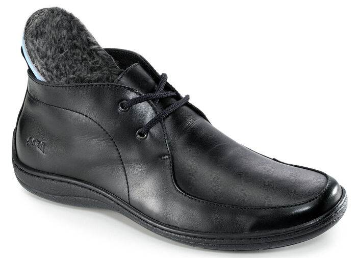 Schn&uuml;r-Bootie mit Wechselfussbett SCHWARZ