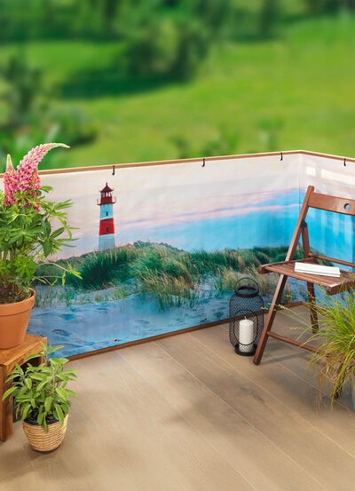 Balkon-Bespannung mit eingearbeiteten Metall-&Ouml;sen 