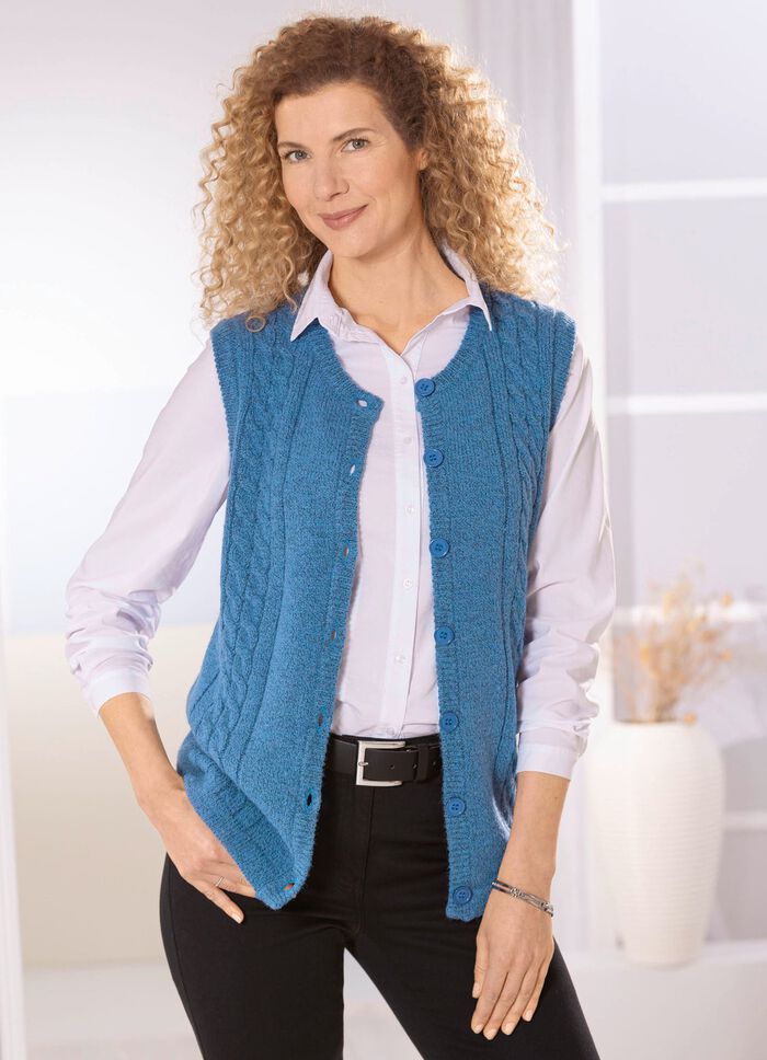 Gilet aus Melangegarn JEANSBLAU MELIERT