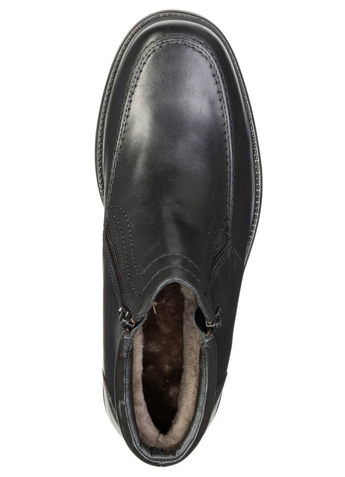 GINO GALANTE, gef&uuml;tterte Herren-Stiefeletten, Winterschuhe, mit Lammfell SCHWARZ