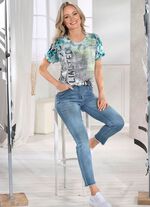 Edel-Jeans mit tollen Glitzersteinchen und Fransensaum 