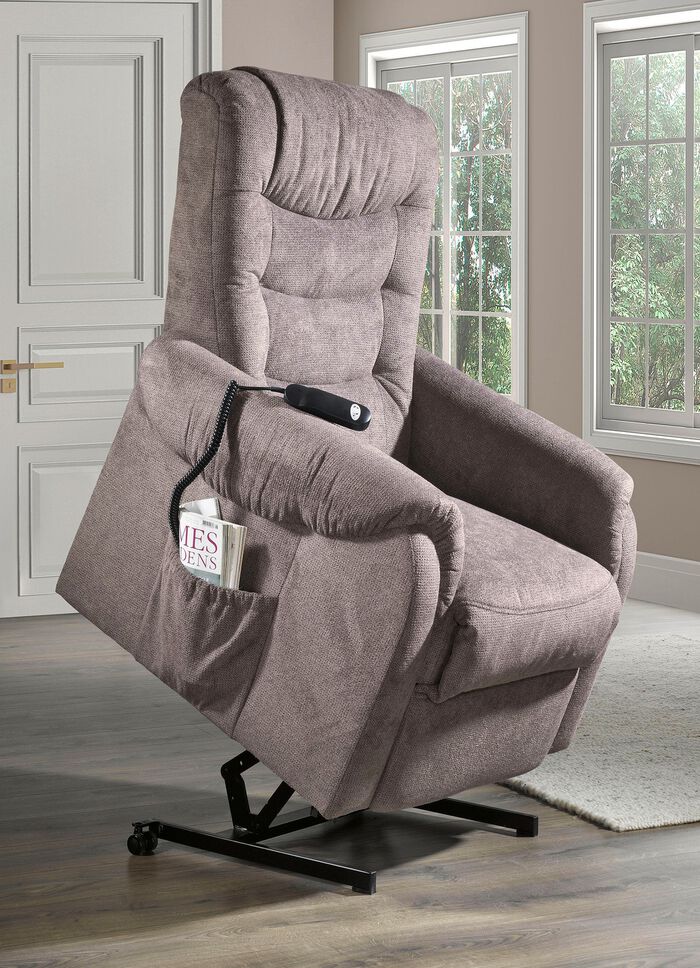 TV-Sessel mit Rollen und Federkern HELLBRAUN