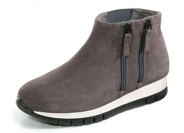 Bootie mit zwei Reissverschl&uuml;ssen GRAU