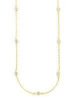 Schicke Anker-Halskette aus Gold 585/- fein mit synth. Zirkonia 