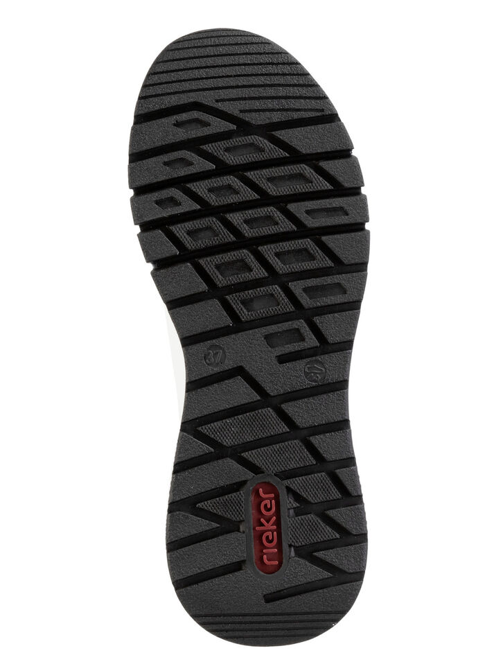 Rieker, stylische Damen-Sneaker, Weite H, mit herausnehmbarem Fussbett WEISS-SCHWARZ