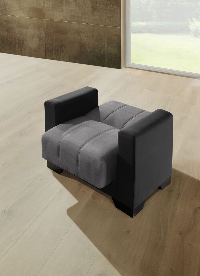 Moderne Polstermöbel mit Zierkissen SCHWARZ-GRAU
