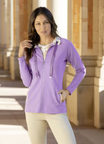 Shirtjacke mit Kontrastverarbeitung am Kragen in 2 Farben LILA