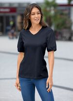 Shirt mit eingefassten, kurzen &Auml;rmeln in 3 Farben 