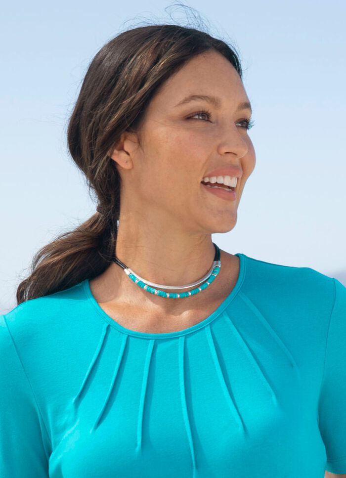 Halskette, 2-reihig, mit Schmuckperlen 