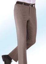 Hose in Leinenoptik in 4 Farben MITTELBRAUN MELIERT