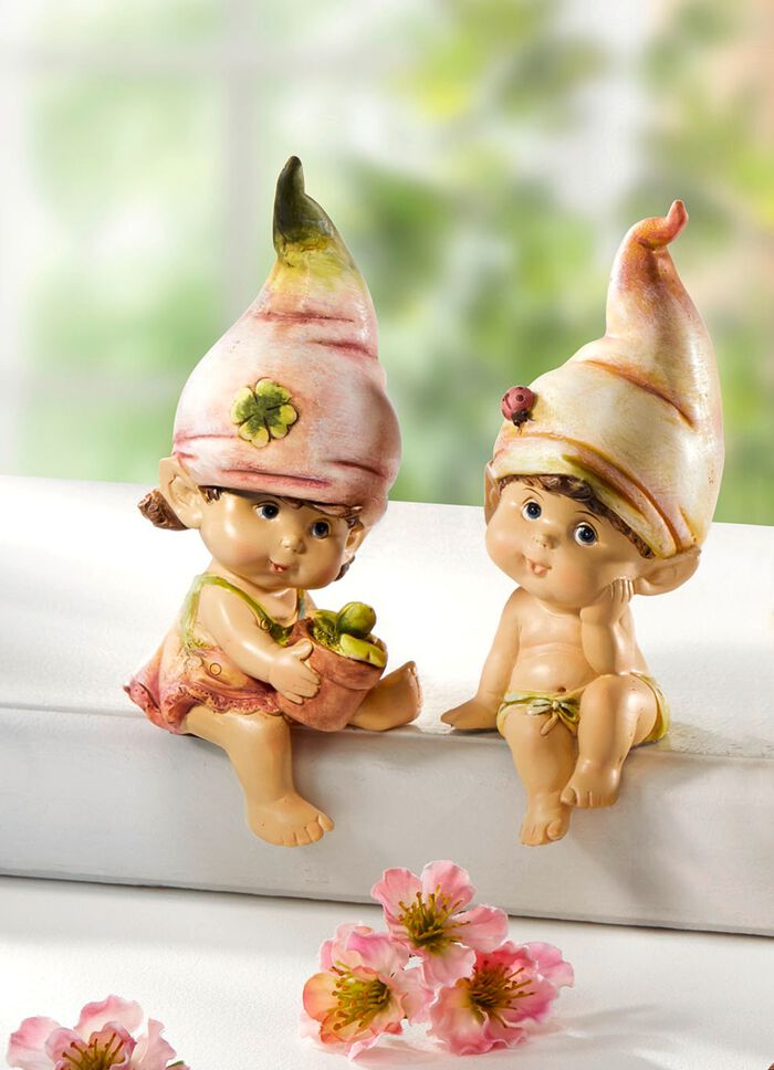 Kantenhocker, 2er-Set mit niedlichen Zipfelm&uuml;tzen 