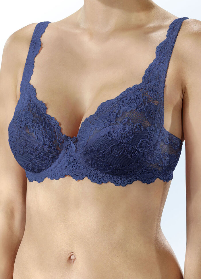 Sassa Zweierpack Bügel-BH aus Elastikspitze 1X MARINE, 1X WEISS