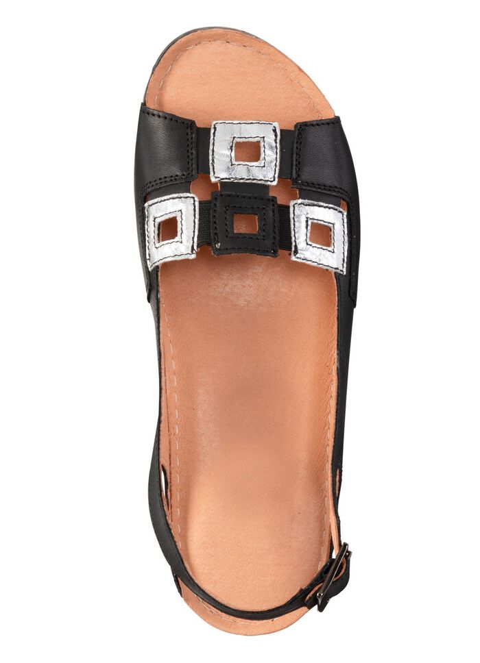 Sandale aus Rind-Nappaleder mit verstellbarem Fersenriemchen 