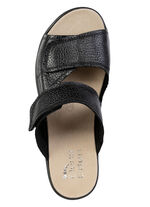 ELENA EDEN, bequeme Damen-Pantoletten, Weite H, mit herausnehmbarem Fussbett SCHWARZ