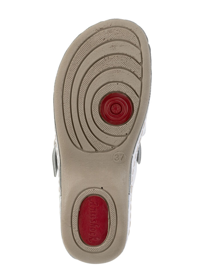 ELENA EDEN, sommerliche Damen-Clogs, Weite G, mit verstellbarer Schliesse WEISS