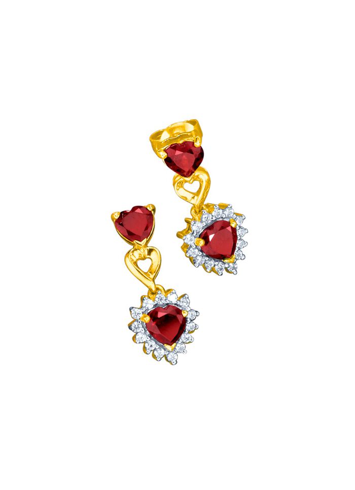 Ohrstecker mit echt Granat und echt Weisstopas 