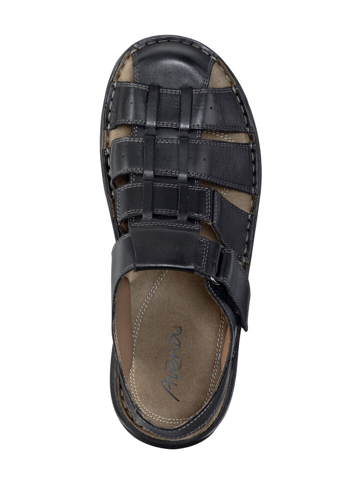 Sandale aus gefettetem, schattiertem Rindleder SCHWARZ