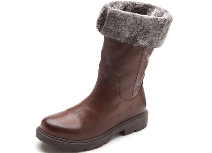 Andrea Conti Stiefel mit flauschigem, umschlagbaren Kragen BRAUN