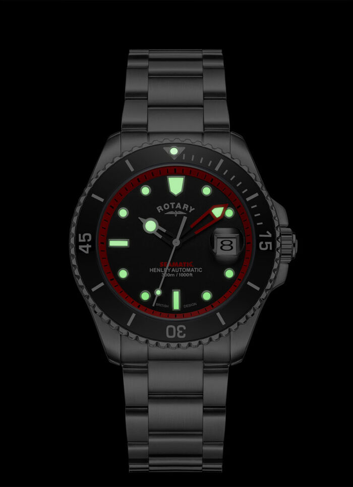Rotary-Henley-Seamatic-Automatik-Taucheruhr mit Edelstahlgehäuse 