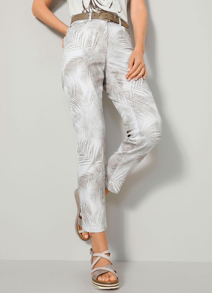 Hose in trendiger Bl&auml;tterdessinierung 