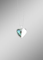 Zauberhafter Herzanhänger aus Silber mit echtem Abalone-Perlmutt 