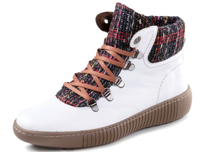 Gemini Schn&uuml;r-Bootie mit buntem Textilmaterial 