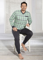 Pyjama mit V-Ausschnitt und Brusttasche 