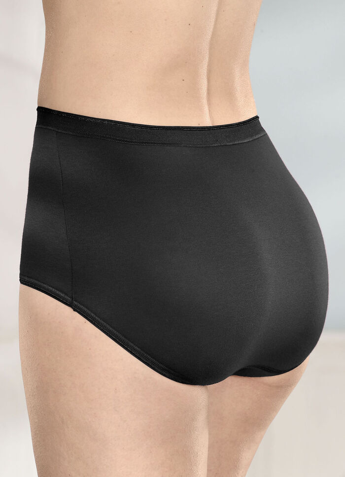 brio lingerie F&uuml;nferpack Slips mit elastischen Abschl&uuml;ssen 3X BORDEAUX, 2X SCHWARZ