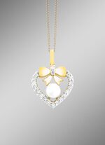 Anh&auml;nger mit 19 Brillanten und S&uuml;sswasser-Zuchtperle 