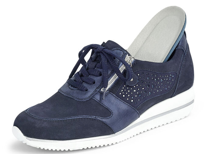 Waldläufer, bequeme Damen-Schnürschuhe, Weite H, mit herausnehmbarem Fussbett MARINE