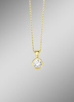 Zarte Eleganz: Anhänger mit synth. Zirkonia und Veneziakette 