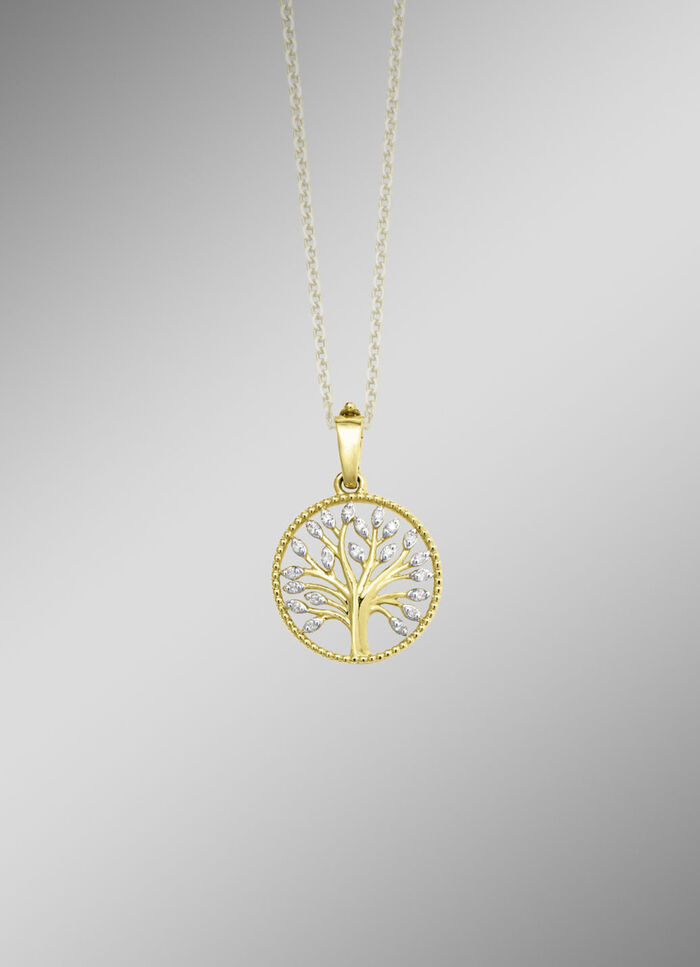 Lebensbaum-Anhänger mit 21 Brillanten 