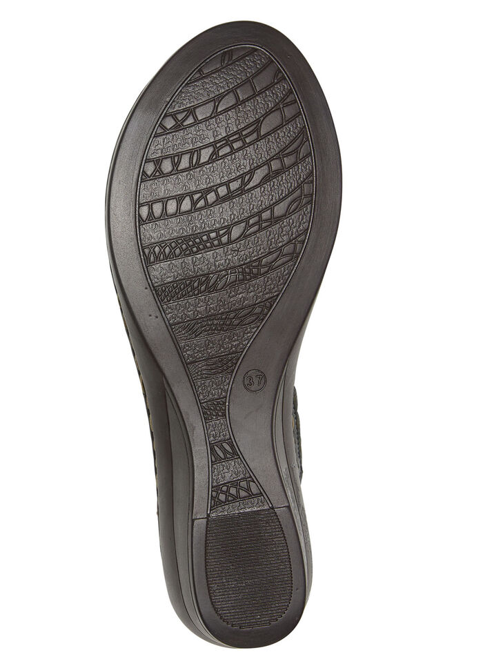 ELENA EDEN Sandalette aus luftig, perforiertem, schattiertem Rind-Nappaleder SCHWARZ