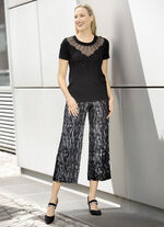 Culotte mit edlem Glanzdruck SCHWARZ-SILBER