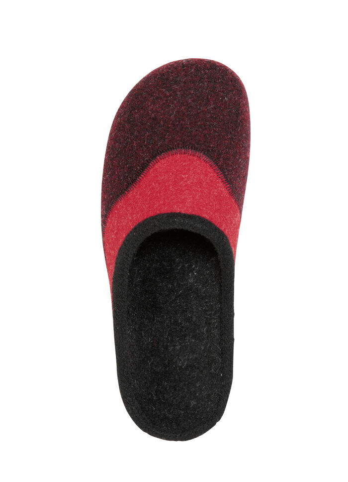 ELENA EDEN Filz-Pantoffel mit Kontrast-Einfassung ROT