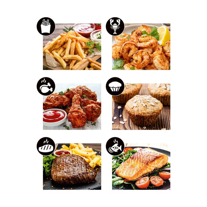 Energiesparende Heissluftfritteuse SCHWARZ-SILBER