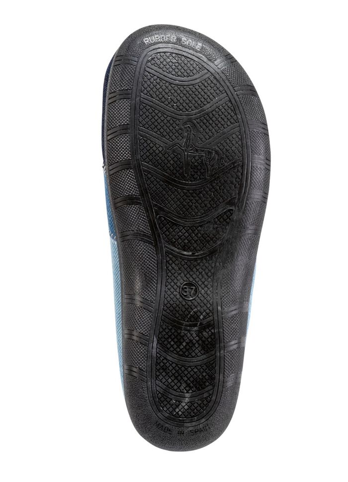 Laurina Pantoffel aus Baumwoll-Jeansstoff BLAU