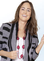 Samtrote Halskette mit Karabiner 