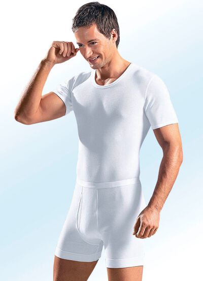 Schiesser Schlupfjacke aus Doppelripp, weiss 