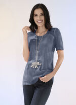 Shirt mit spezieller Färbetechnik  JEANSBLAU