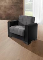 Moderne Polsterm&ouml;bel mit Zierkissen SCHWARZ-GRAU