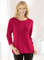 Pullover mit Ajour- und Strukturmuster ROT