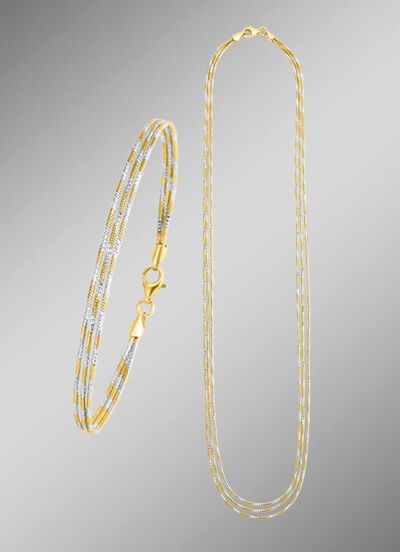 Edles Schmuck-Set in Bicolor, 2-teilig 