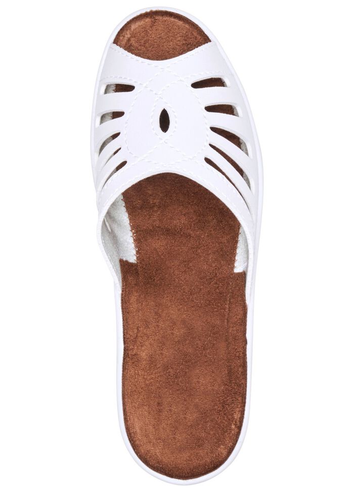 Pantolette mit Zierlochung WEISS