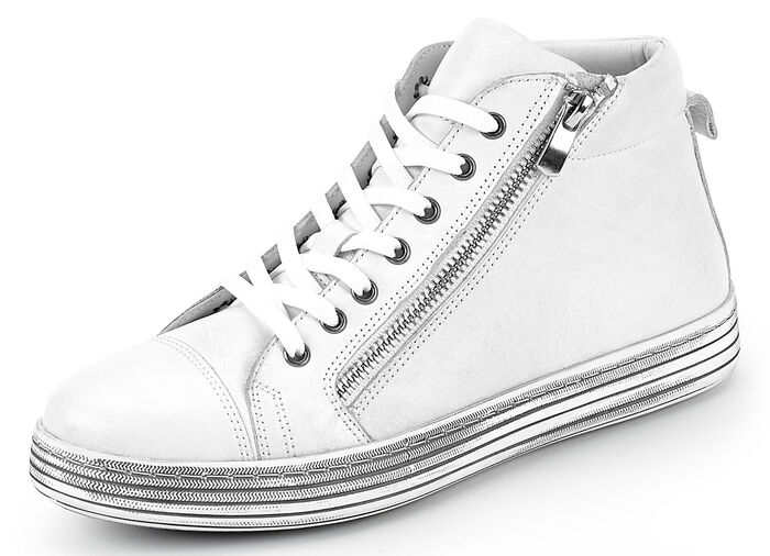 Gemini Schnür-Stiefelette mit praktischem Seitenreissverschluss WEISS