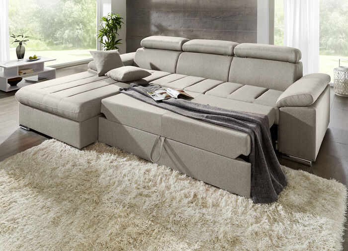 Polsterecke mit Bettfunktion CREME